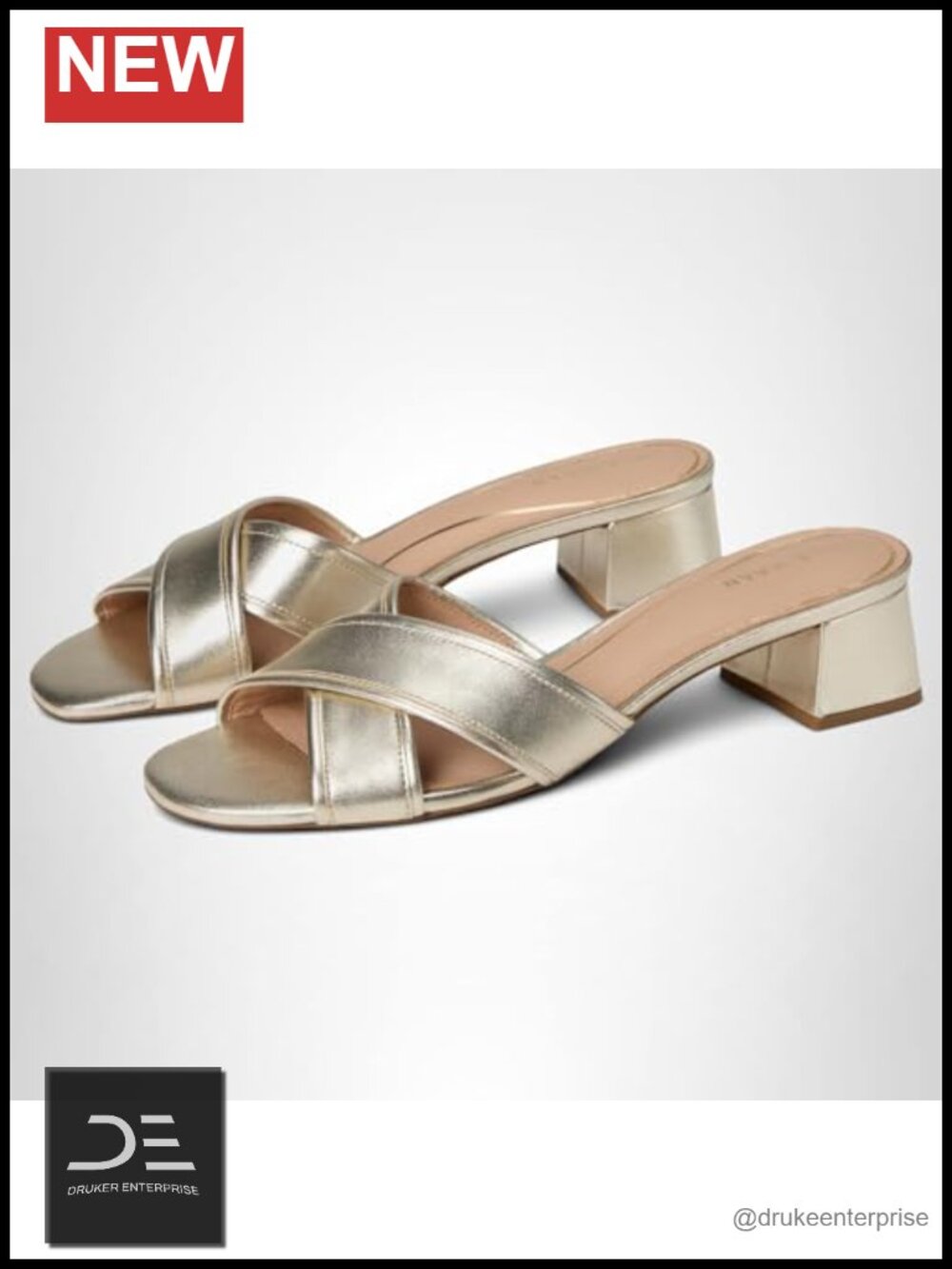 Cole Haan Women's Leather Mule Sandals Slingback Block Heel 40mm Comfort
